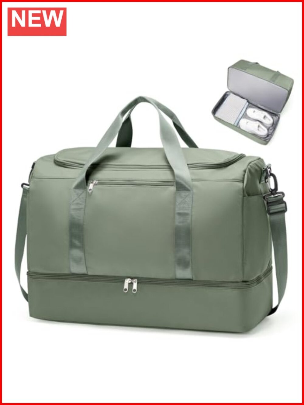 Extra Large Travel Duffle Bag with Shoe Compartment Weekender Carry On